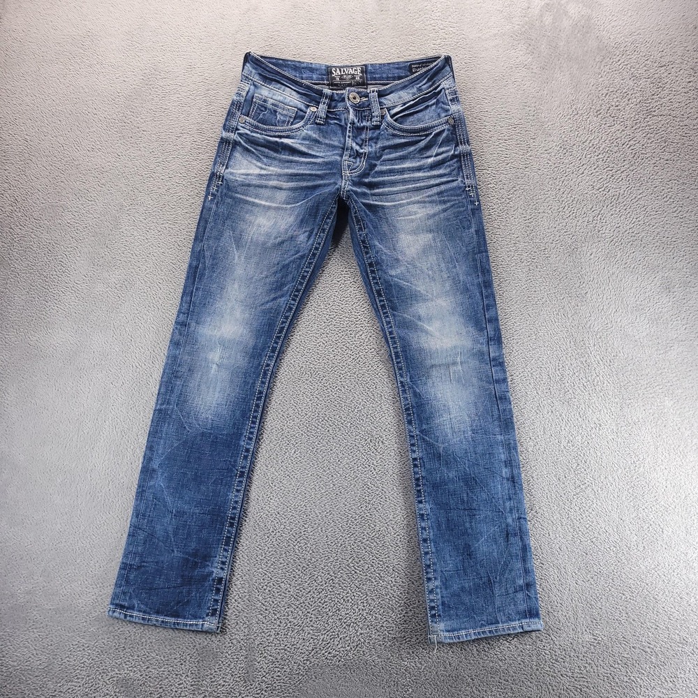 Salvage Jeans Mens 29x30 Blue Havoc Straight Slim Fit Stretch Denim SLVG 23-460